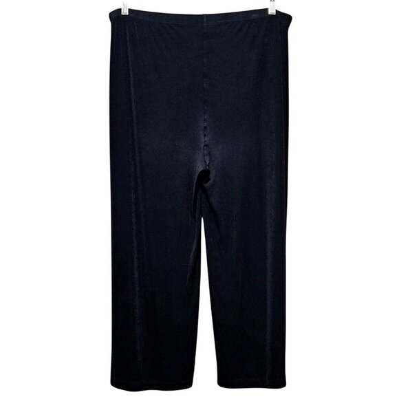 Brigitte Chicos Women's Black Button Accent Wide Leg Pants Size 3 - Picture 2 of 11